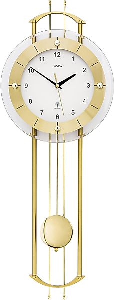 AMS Funk-Pendelwanduhr F5257 (Quarzuhr, Metall-/Kunststoffgehäuse,Esszimmer günstig online kaufen