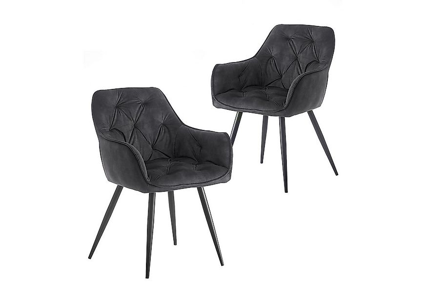 B&D home Polsterstuhl DIETER (2er Set, 2 St), Steppung, mit Armlehnen günstig online kaufen