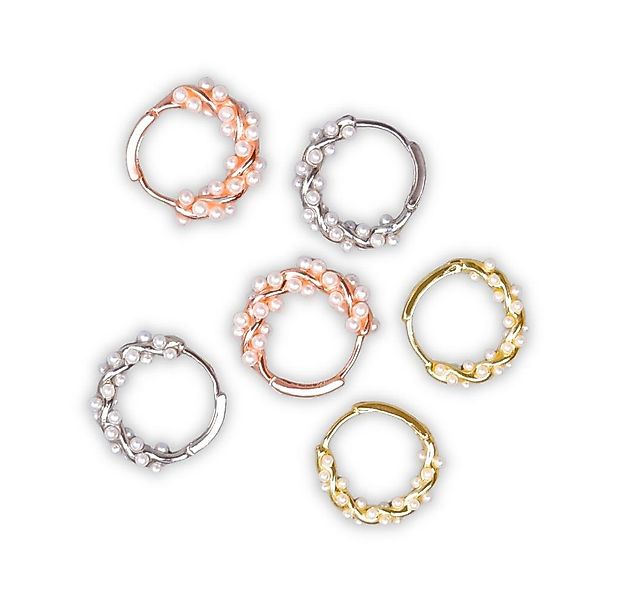 SHELAGO Perlenohrringe - Paar Creolen mit Perlen, elegante Damen Ohrringe ( günstig online kaufen