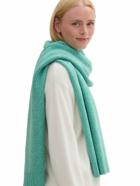 TOM TAILOR Denim Strickschal 1 Stk. unifarben mit Aufnäher günstig online kaufen