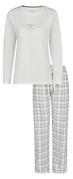 By Louise Schlafanzug Damen Pyjama mit Flanell Hose (2 tlg) Baumwolle günstig online kaufen