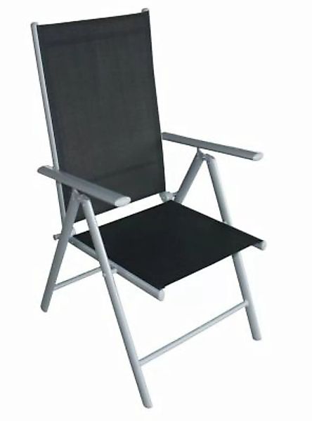 DEGAMO® 4x Klappsessel RAVENNA Alu + Textilen schwarz (4-er Set) günstig online kaufen