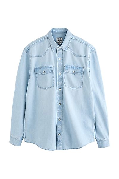 Next Langarmhemd Langärmeliges Denim-Westernhemd aus Baumwolle günstig online kaufen