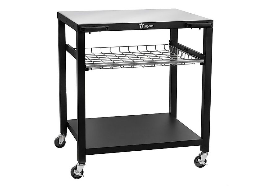 BBQ-Toro Servierwagen Grillwagen 80 x 65,5 x 86,5 cm, Schwarz, Edelstahl Ar günstig online kaufen