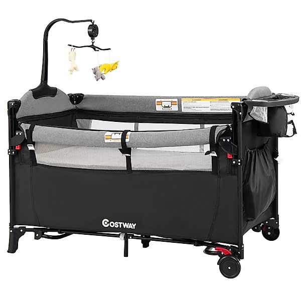 COSTWAY Baby-Reisebett 5 in1 Beistellbett, mit günstig online kaufen