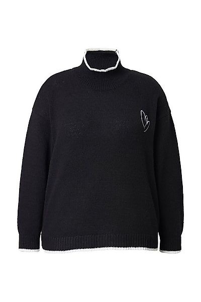MIAMODA Rollkragenpullover Pullover gesticktes Herz Stehkragen günstig online kaufen