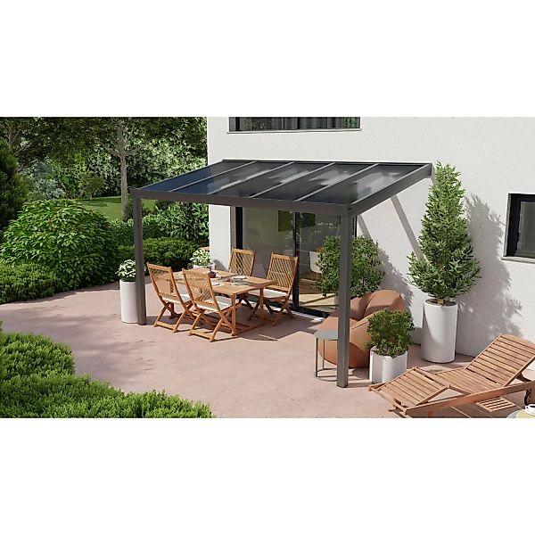 Terrassenüberdachung Professional 400 cm x 300 cm Anthrazit Struktur PC Kla günstig online kaufen