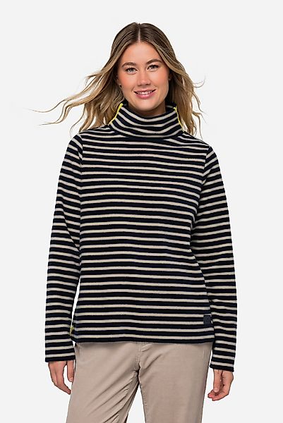 Laurasøn Sweatshirt Pullover geringelter Fleece Stehkragen günstig online kaufen