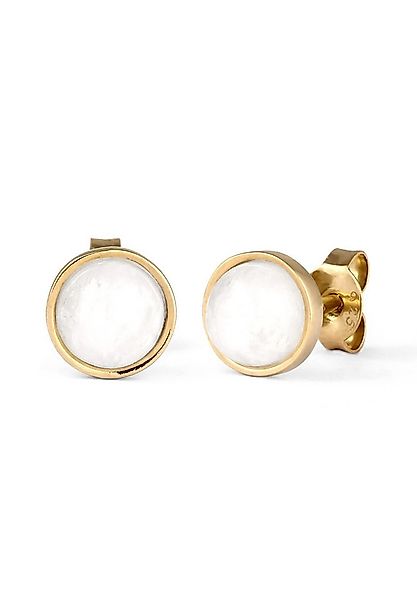 Elli Paar Ohrstecker Ohrstecker Mondstein Weiß 925 Sterling Silber vergolde günstig online kaufen