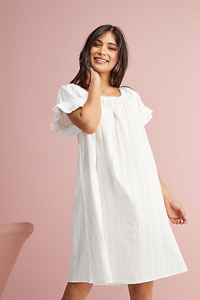 Next Nachthemd Gerüschtes Nachthemd aus Baumwolle günstig online kaufen