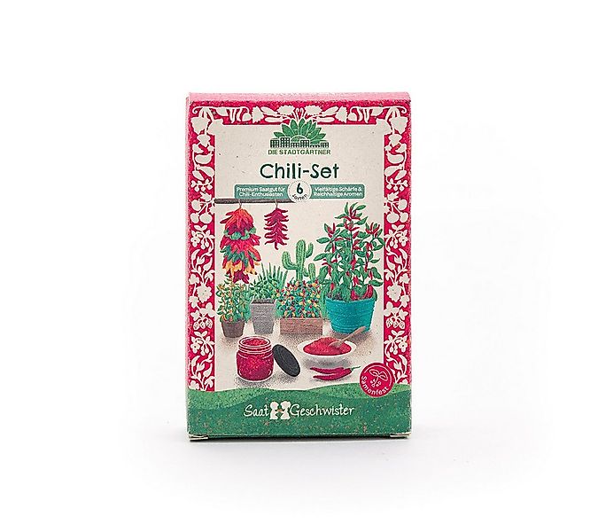 Die Stadtgärtner Gemüsesamen Saatgut-Set mit 6 Chili-Sorten, Tolles Garten- günstig online kaufen