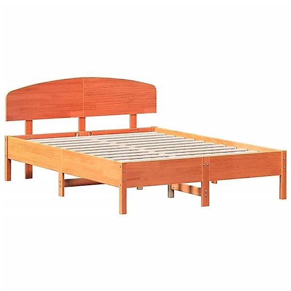 vidaXL Massivholzbett ohne Matratze Wachsbraun 120x190 cm Kiefernholz 32072 günstig online kaufen