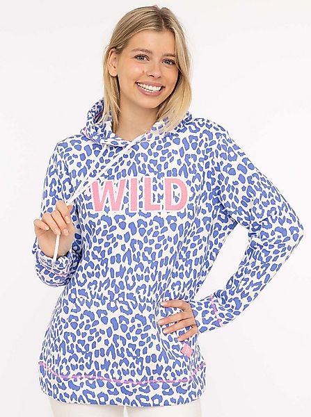 Zwillingsherz Hoodie "Leo Pastell" Leomuster und WILD Applikation, Kapuze, günstig online kaufen