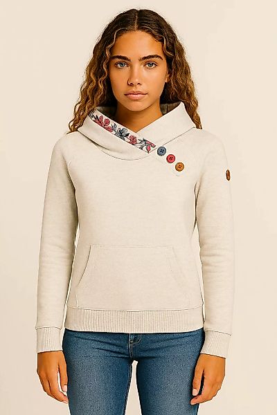 Ragwear Sweatshirt "ANGELLIKA FLOWERS O", mit asymmetrischem Schalkragen günstig online kaufen