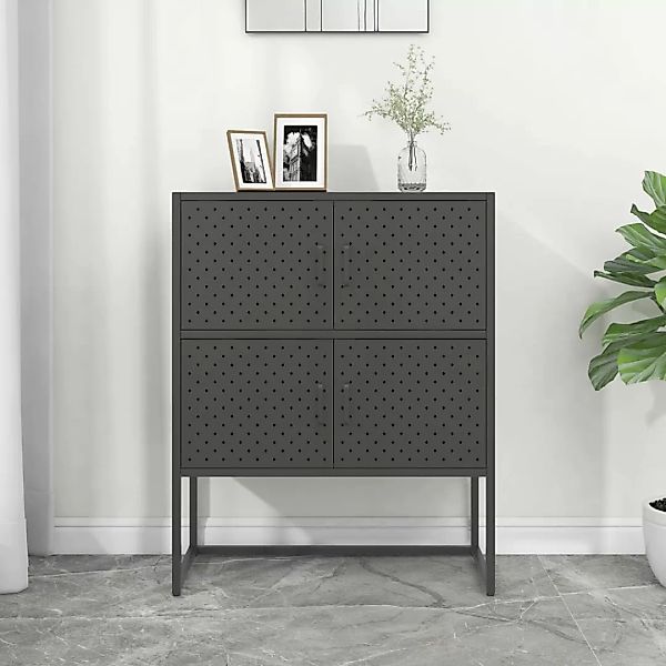 Highboard Anthrazit 80x35x100 Cm Stahl günstig online kaufen