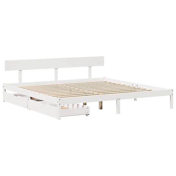vidaXL Massivholzbett ohne Matratze Weiß 200x200 cm Kiefernholz 3301523 günstig online kaufen
