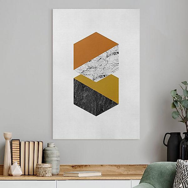 Leinwandbild Geometrische Hexagone günstig online kaufen