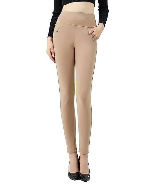 Jepo Leggings Elastische Damenhose Skinny slim Fit bequeme Beige L/XL Damen günstig online kaufen