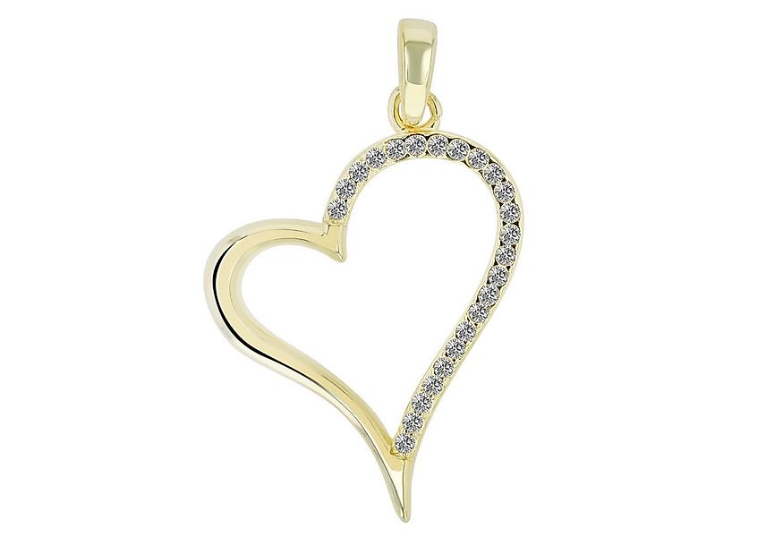 Adelia´s Kettenanhänger stylischer Herz Anhänger aus 925 Sterling Silber günstig online kaufen