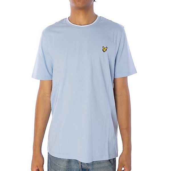 Lyle & Scott T-Shirt Mit Rundem Kragen, Weißem Streifen Am Kragen günstig online kaufen