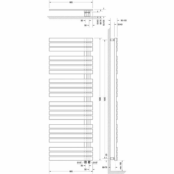 Schulte Badheizkörper Breda steckerfertig + Heizstab 5 L Alpinweiß 169 x 60 günstig online kaufen