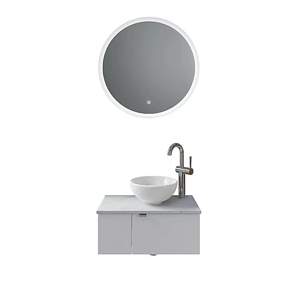 Pelipal Badmöbel-Set V2 Weiß Glanz-Marmor Weiß 2 Türen Anschlag R 70 cm günstig online kaufen