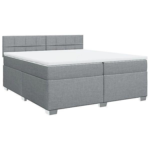 vidaXL Boxspringbett mit Matratze Hellgrau 200x200 cm Stoff2102026 günstig online kaufen