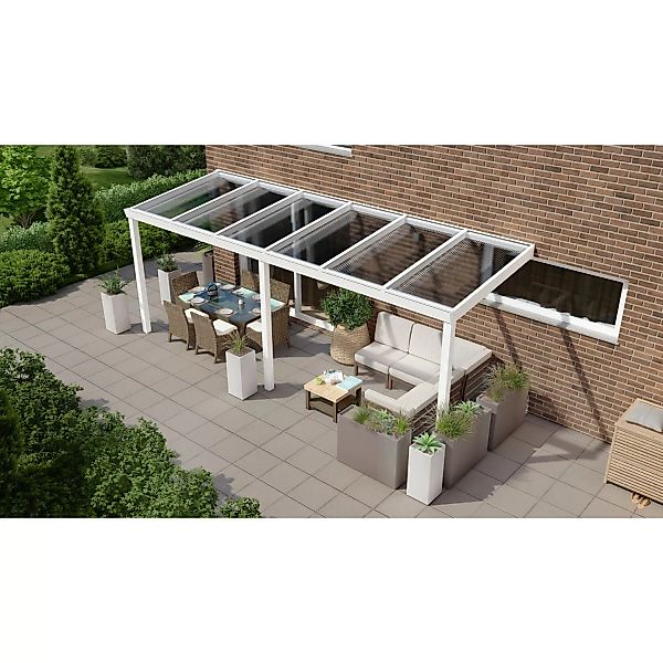 Terrassenüberdachung Professional 600 cm x 250 cm Weiß PC Klar günstig online kaufen