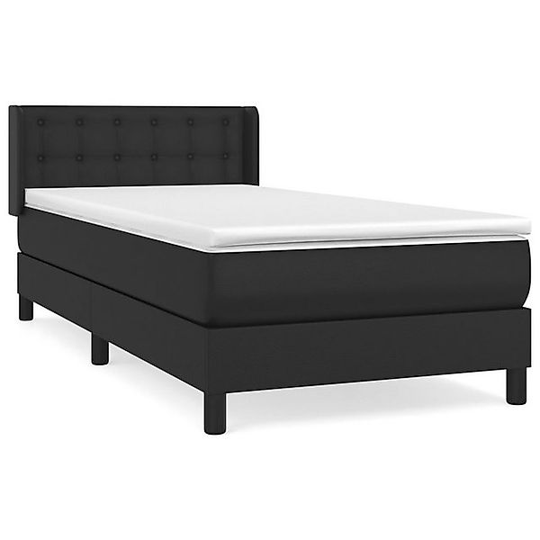 vidaXL Boxspringbett, Boxbett mit Matratze Schwarz 100x200 cm Kunstleder günstig online kaufen
