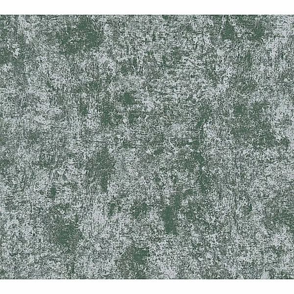 Livingwalls Tapete Uni Grün und Silber 53 cm x 10,05 m AS-389702 günstig online kaufen