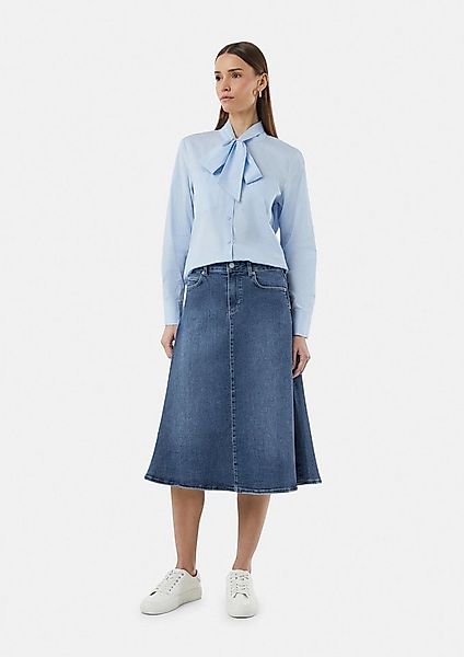 comma Minirock Rock Ausgestellter Denim-Rock in Midi-Länge günstig online kaufen