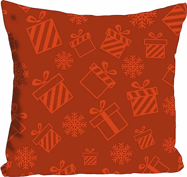 queence Dekokissen »Presents«, Kissenhülle,Rot,Weihnachten,Geschenke,Festli günstig online kaufen