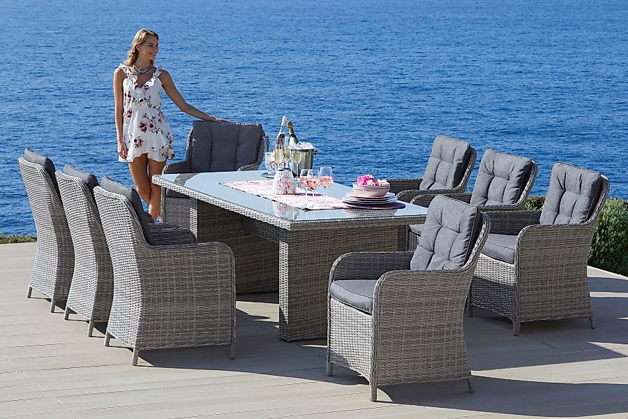 KONIFERA Garten-Essgruppe ""Menorca"", (Set, 25 tlg., 8x Sessel, 1x Tisch 2 günstig online kaufen