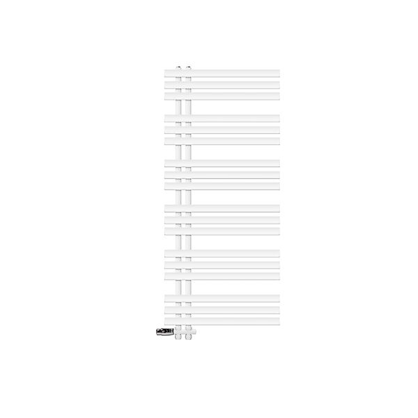 LuxeBath Badheizkörper 600x1400mm Weiß mit Ventil Durchgang günstig online kaufen