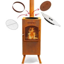 BonFeu Gartenkamin BonCarré Schwarz Terrassenofen Grill, günstig online kaufen