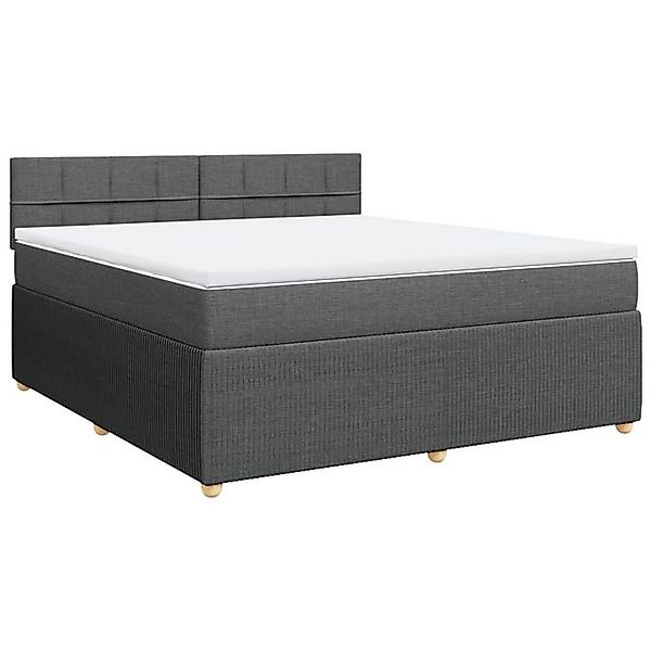 vidaXL Boxspringbett Boxspringbett mit Matratze Dunkelgrau 180x200 cm Stoff günstig online kaufen