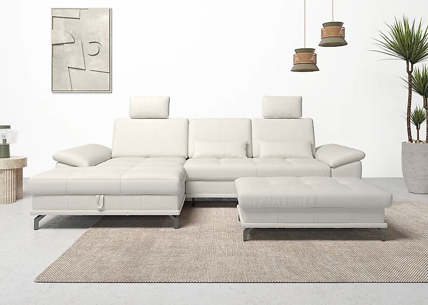 Places of Style Ecksofa Costello, mit Sitztiefenverstellung und Armlehnfunk günstig online kaufen