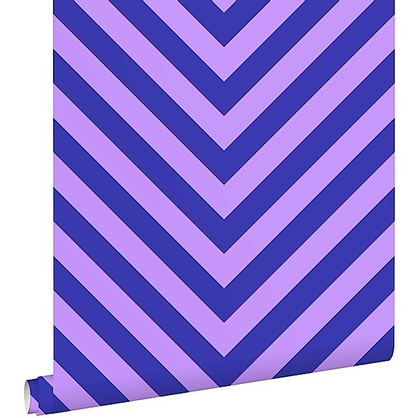 ESTAhome Tapete Zickzackmuster Lila und Blau 50 x 900 cm günstig online kaufen