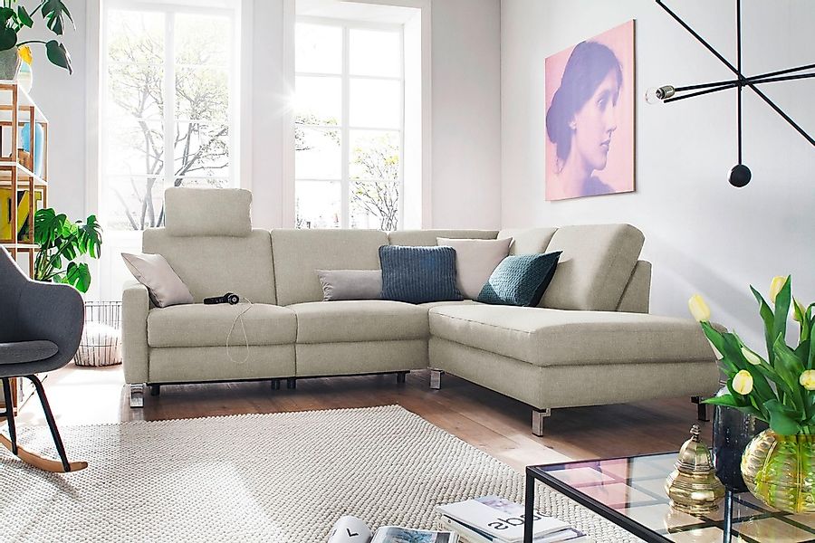 3C Candy Ecksofa "Mainau modern und elegant, mit gutem Sitzkomfort, L-Form" günstig online kaufen