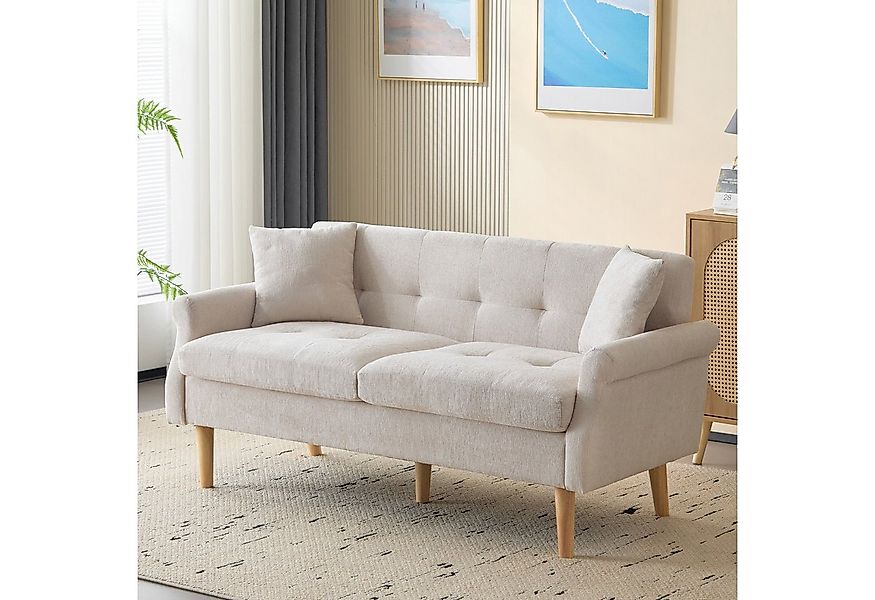 Furnishings Home 2-Sitzer Doppelsofa Polstersofa Chenille-Stoff beige, 1 Te günstig online kaufen