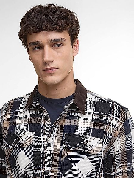 Barbour Hemdjacke Karomuster Grasmoor Navy - Größe XXL günstig online kaufen