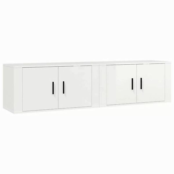 furnicato TV-Schrank TV-Wandschränke 2 Stk. Hochglanz-Weiß 80x34,5x40 cm (1 günstig online kaufen