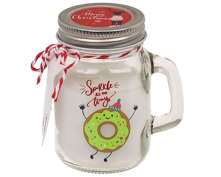 Out of the Blue Windlicht Weihnachtskerze im Glas, Donut, Windlicht Kerze, günstig online kaufen