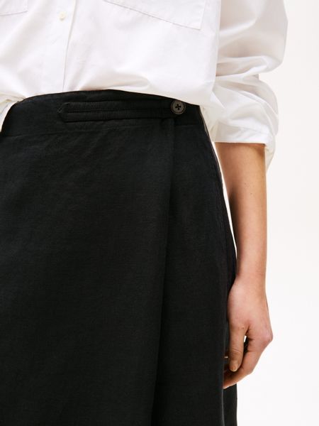 Tommy Hilfiger Wickelrock "ESS LINEN KNEE WRAP SKIRT" mit Leinen günstig online kaufen