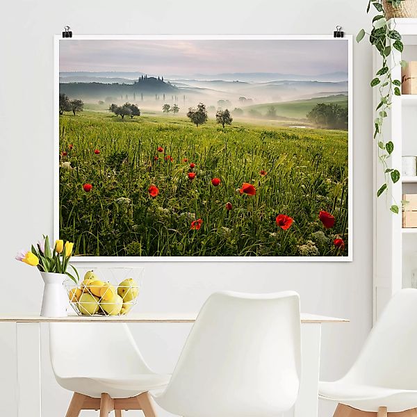 Poster Natur & Landschaft - Querformat Toskana Frühling günstig online kaufen