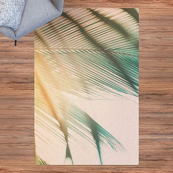 Kork-Teppich Tropische Pflanzen Palmen bei Sonnenuntergang II günstig online kaufen