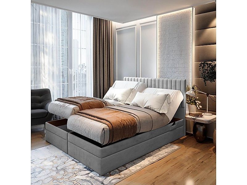 TRADA Boxspringbett ADELE mit Taschenmatratze & Topper 140x200 cm (Set, Bet günstig online kaufen
