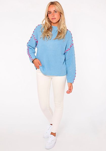 Zwillingsherz Strickpullover "Stitching" mit kontrastfarbigen Nähten günstig online kaufen