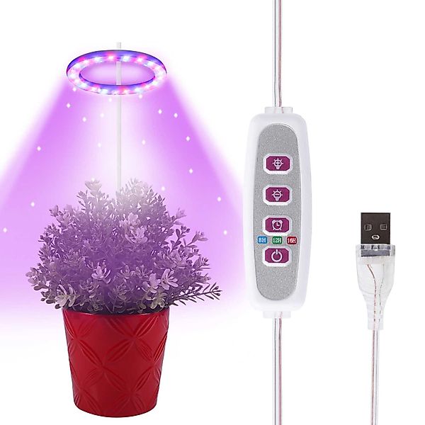 Rosnek Pflanzenlampe 1-4 Ringlicht-Kopf,Vollspektrum,dimmbares,für Indoor-P günstig online kaufen