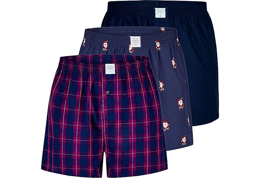 MG-1 Boxershorts 3er Pack MG-1 Herren Boxershorts 100% Baumwolle mit Weihna günstig online kaufen